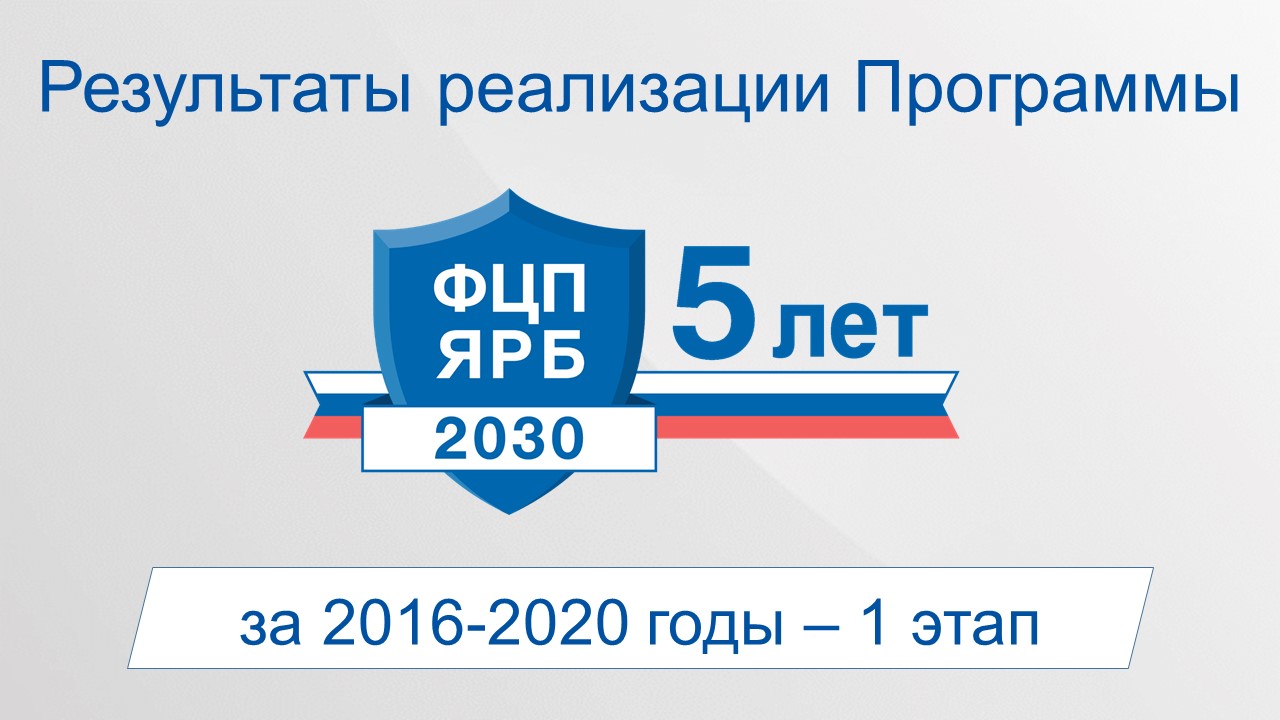 Итоги практических работ первого этапа ФЦП ЯРБ-2 (2016-2020 гг.)
